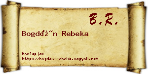 Bogdán Rebeka névjegykártya