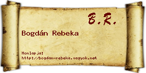 Bogdán Rebeka névjegykártya